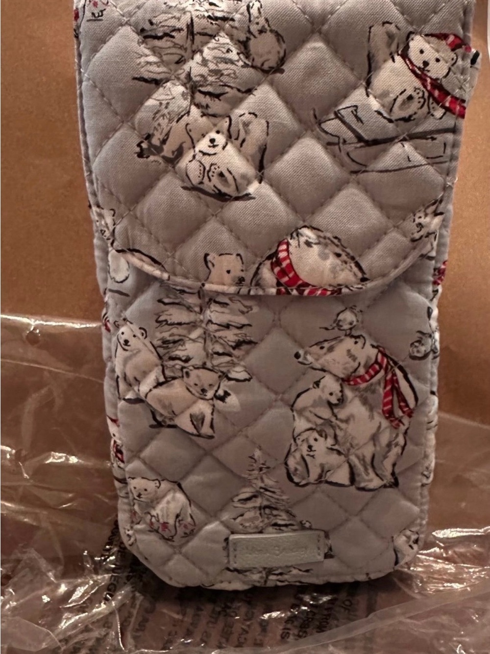 Vera Bradley Quilted Polar Bear Print Carson Cellphone Crossbody